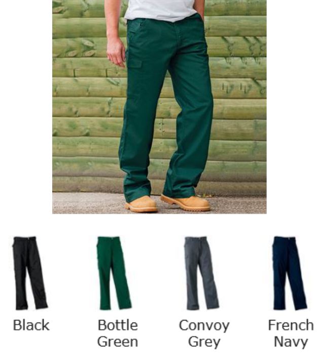 Russells 001M Polycot Twill Workwear Trousers  Russells 001M Polycot Twill Workwear Trousers